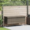 vidaXL Garden Storage Box Gray PE rattan, powder-coated steel