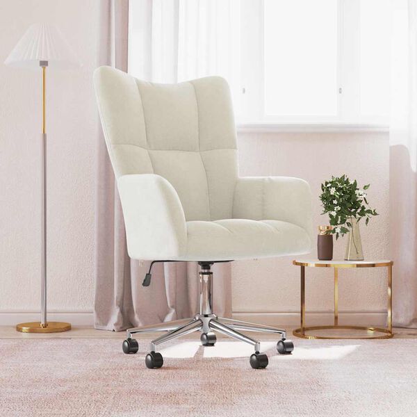 vidaXL Relaxing Chair Cream White Velvet