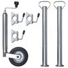 vidaXL 1.9" Jockey Wheel with 2 Support Tubes & 3 Split Clamps