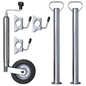 vidaXL 1.9" Jockey Wheel with 2 Support Tubes & 3 Split Clamps