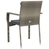 vidaXL Garden Chair Grey PE rattan, powder-coated steel, polyester Medium
