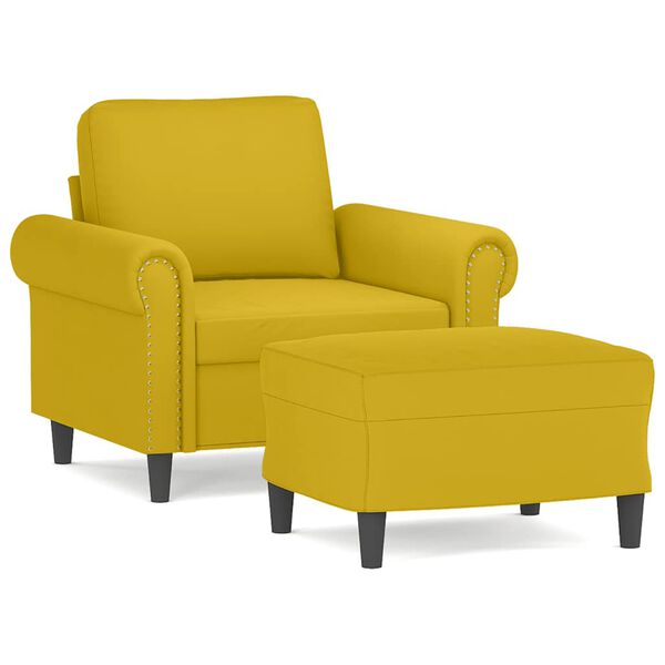 vidaXL Sofa Chair With Footstool Yellow