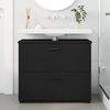 vidaXL Bathroom Cabinet with Drawer Black 30.12 x 13.78 x 25.20 in