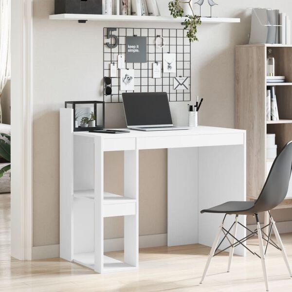 vidaXL Office Desk White Engineered wood Compact Office Desk