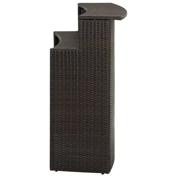 vidaXL Bar Table Brown PE rattan Medium Durable Bar Table