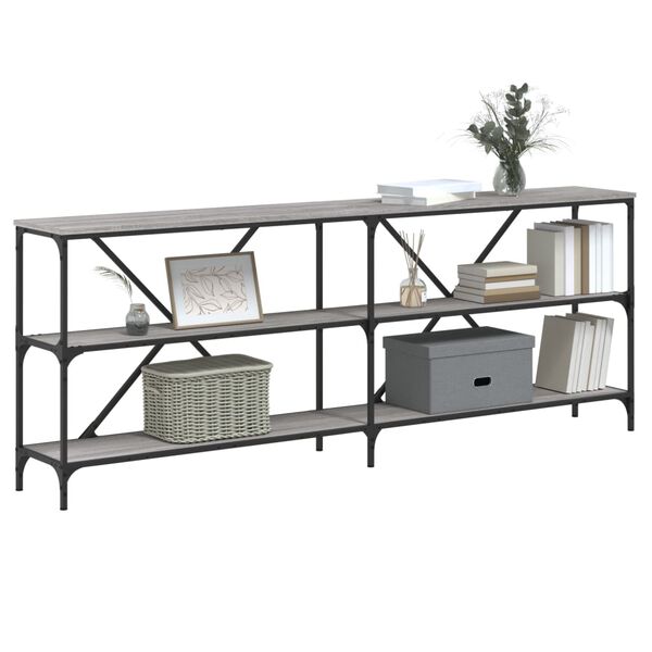 vidaXL Console Table Grey sonoma Engineered wood, Iron