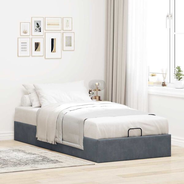 vidaXL Ottoman Bed Frame Dark Grey