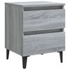 vidaXL Bed Cabinet Set of 2 Grey Sonoma Engineered wood, metal Small