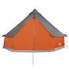vidaXL Family Tent Tipi 6-Person Gray and Orange Waterproof