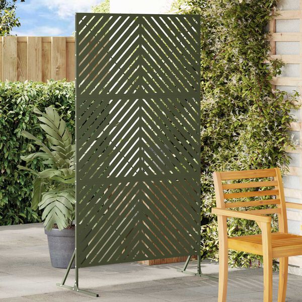 vidaXL Privacy Screen Olive 39.37 x 19.69 x 70.87 in Steel