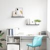 vidaXL Wall Shelf Set of 2 Gray Honeycomb MDF, metal Medium Wall Shelf