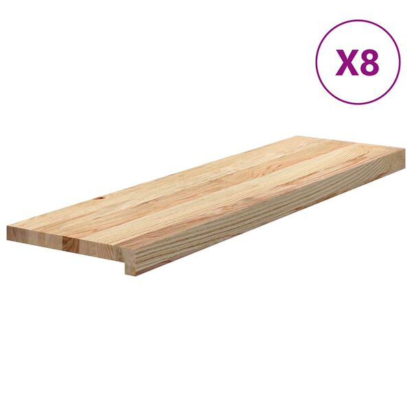 vidaXL Stair Tread Set of 8 Oak Solid oak wood 35.4 x 11.8 in Durable
