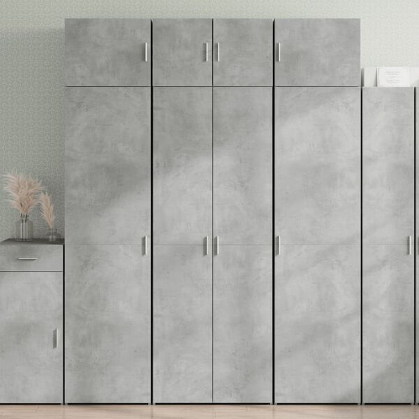 vidaXL Storage Cabinet Concrete Grey Engineered Wood Tall
