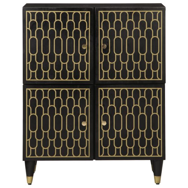 vidaXL Side Cabinet Black Solid mango wood with black finish Medium