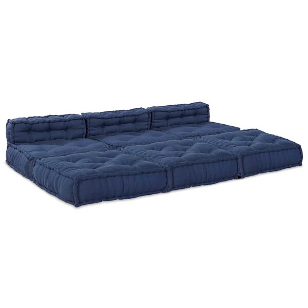 vidaXL Modular Sofa 4 pcs Indigo Fabric