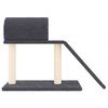 vidaXL Cat Scratching Post Dark Grey Engineered Wood, Plush, Sisal Medium