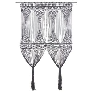 vidaXL Macrame Curtain Anthracite 55.1x94.5" Cotton