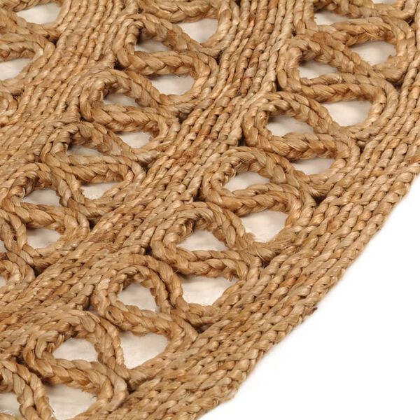 vidaXL Area Rug Natural Jute 100% Jute Medium Stylish Design Round