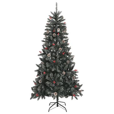 vidaXL Artificial Christmas Tree with Stand Green 82.7" PVC