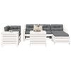 vidaXL Garden Sofa Set White Solid pine wood, Plywood 7 Piece Sofa Set