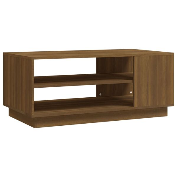 vidaXL Coffee Table Brown oak Engineered wood 40.2 x 21.7 x 16.9 in