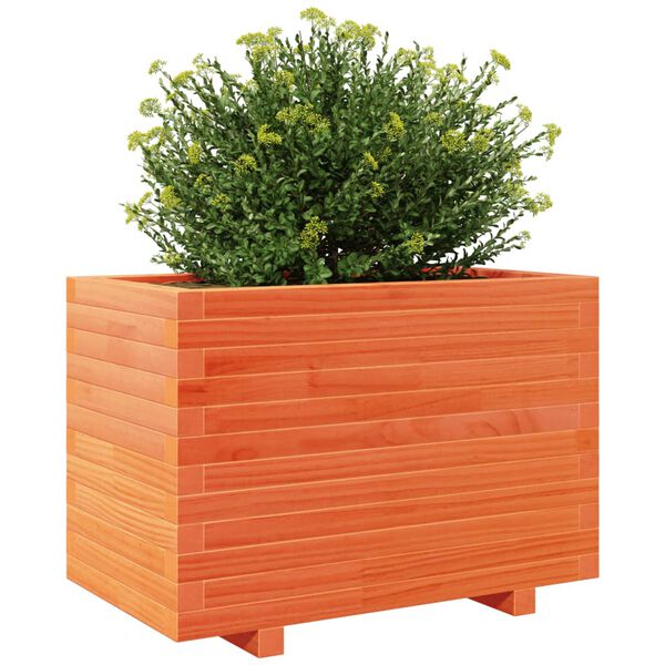 vidaXL Garden Planter Wax Brown Solid Pine Wood Medium Decorative Inlays