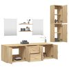 vidaXL Bathroom Furniture Set Oak Engineered wood, glass Large