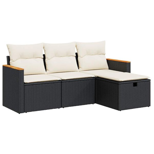 vidaXL Garden Sofa Set Black