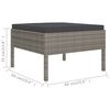 vidaXL Garden Lounge Set Grey PE Rattan Large Removable Covers