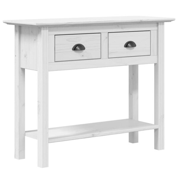 vidaXL Console Table White Solid Pine Wood Narrow Console Table