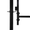 vidaXL Fence Gate Double Door with Spike Top Steel 117.9x98.2" Black