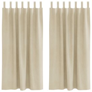 vidaXL Blackout Curtains 2 pcs Cream 55.12 x 68.90 in Velvet