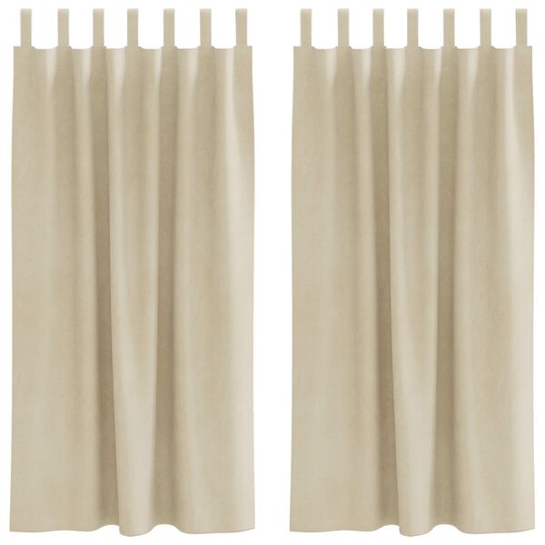 vidaXL Blackout Curtains 2 pcs Cream 55.12 x 68.90 in Velvet