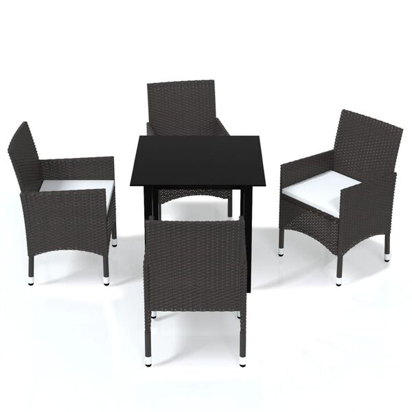 vidaXL Dining Set Brown, Cream white