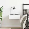 vidaXL Floating Nightstand High gloss white Engineered wood Compact