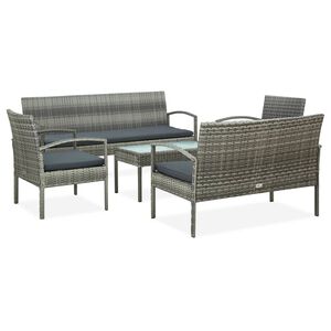 vidaXL Patio Furniture Set Set of 5 Grey