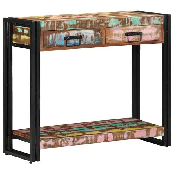 vidaXL Console Table Multicolour 90 x 33 x 75 cm solid reclaimed wood