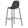 vidaXL Bar Chair Set of 4 Dark Grey Polyester fabric, Powder-coated metal