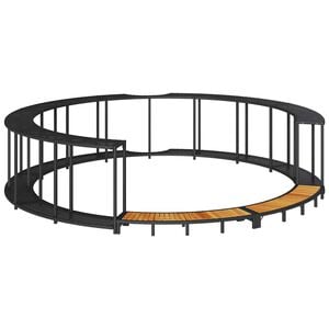 vidaXL Hot Tub Surround Black PE Rattan Large Hot Tub Surround Round