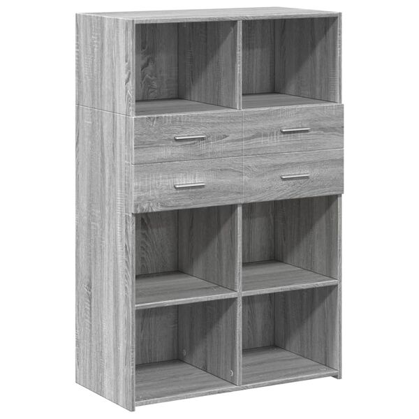 vidaXL Highboard Grey Sonoma Engineered Wood 31.5 x 16.7 x 48.8 in