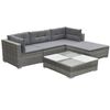 vidaXL Garden Furniture Set Grey Poly Rattan Large Modular