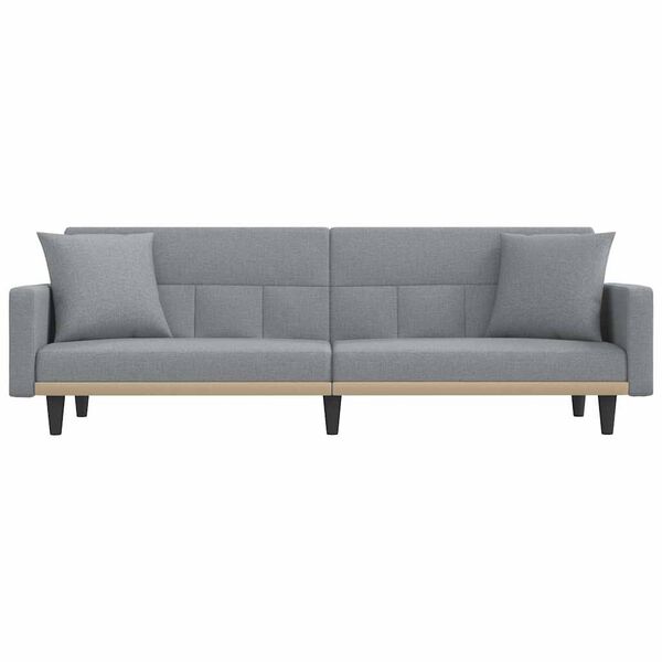 vidaXL Sofa Bed Light Gray 100% polyester, plywood, foam