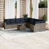 vidaXL 11 Piece Patio Sofa Set with Cushions Grey Poly Rattan (US only)