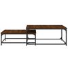 vidaXL Nesting Coffee Table Brown Oak Engineered Wood, Iron Small