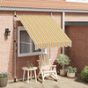 vidaXL Retractable Awning Yellow and Blue Stripes