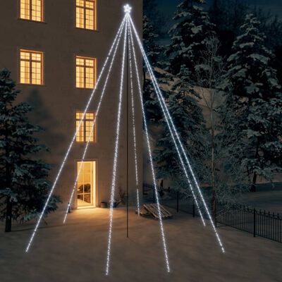 vidaXL Christmas Tree Lights Indoor Outdoor 1300 LEDs Cold White 26 ft