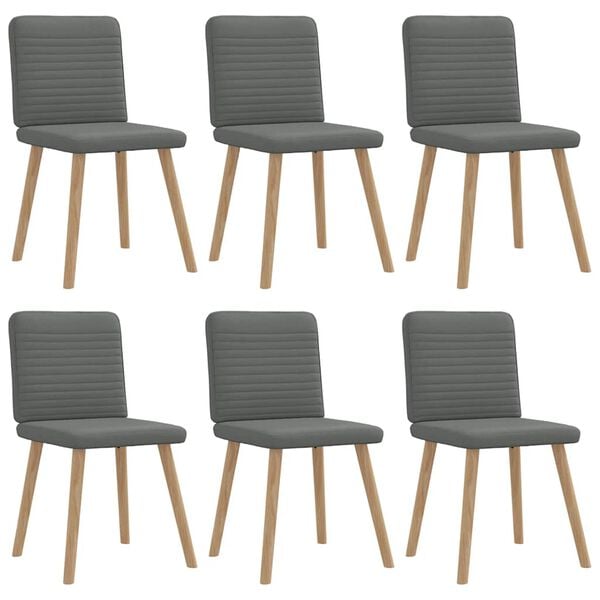 vidaXL Dining Chair Set of 6 Dark grey