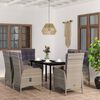 vidaXL Garden Dining Set Grey and Black PE Rattan Large Ergonomic