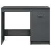 vidaXL Desk High gloss grey Engineered wood 39.4x19.7x29.9 in