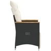 vidaXL Reclining Garden Chair Set of 2 Black, Cream White
